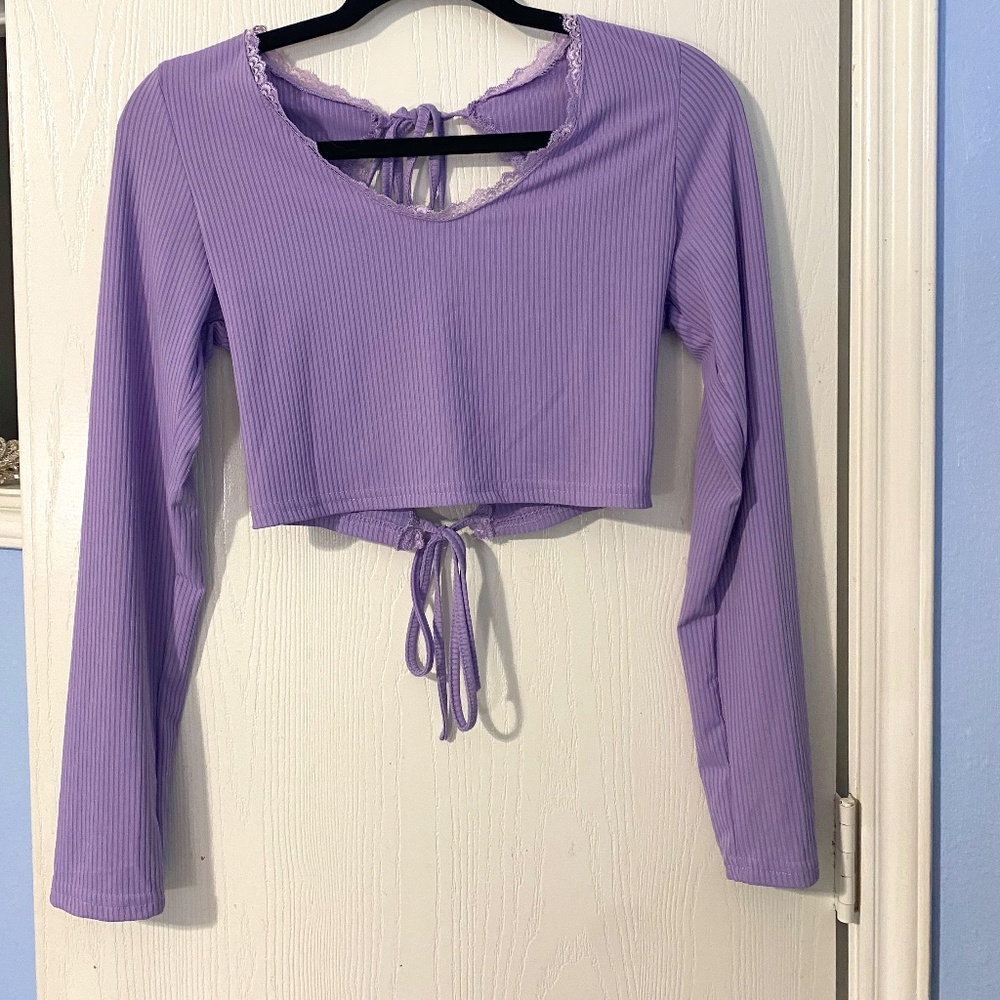 Backless Purple Crop Top